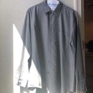 Grey long sleeve button up designer dress shirt by Alfani #mensfashion